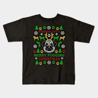 Merry Pugging Christmas Pug Ugly Christmas Sweater Kids T-Shirt